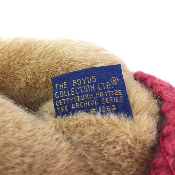 NWT Boyds Bear Arlo Plush Bear With Red Sweater 1364 Size 8" 1996 Pooh Looking - Picture 10 of 10